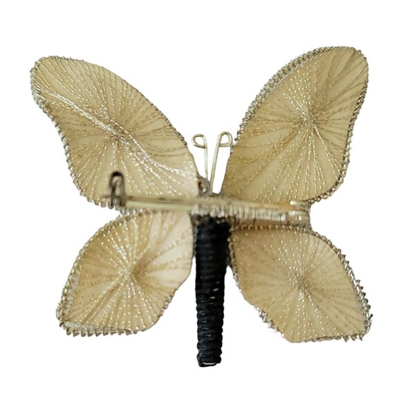 Princess Handmade West Germany Spun Style Butterfly Pin L40 - Picture 8 of 10